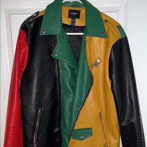 Block Color Biker Jacket